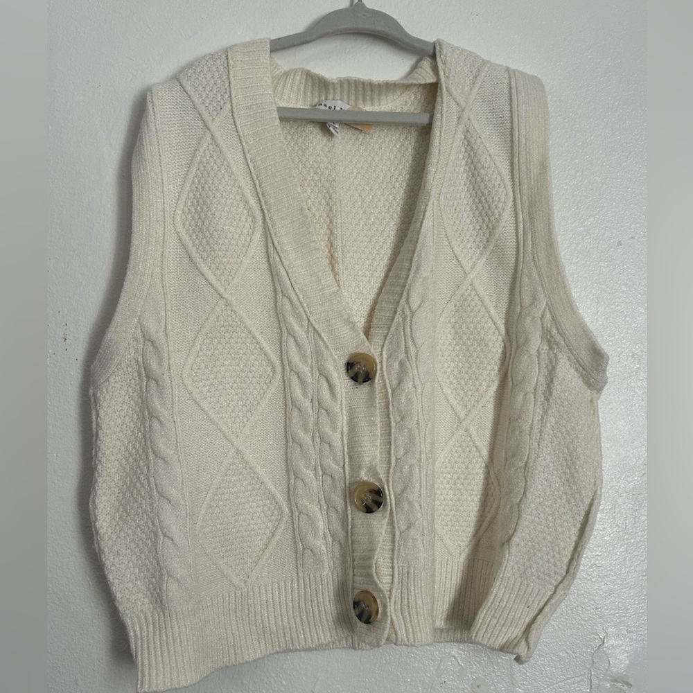 Beige button up cardigan